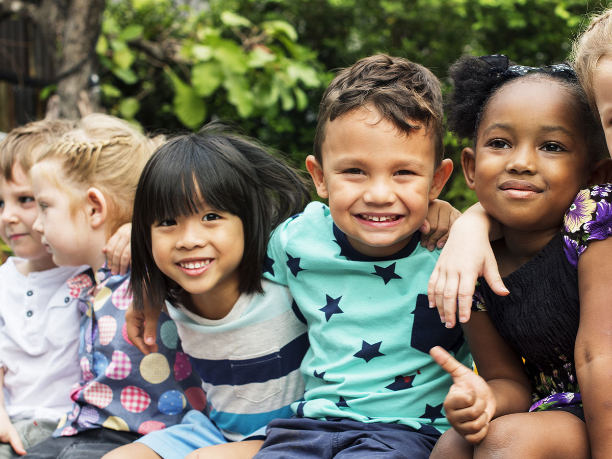 A group of smiling children