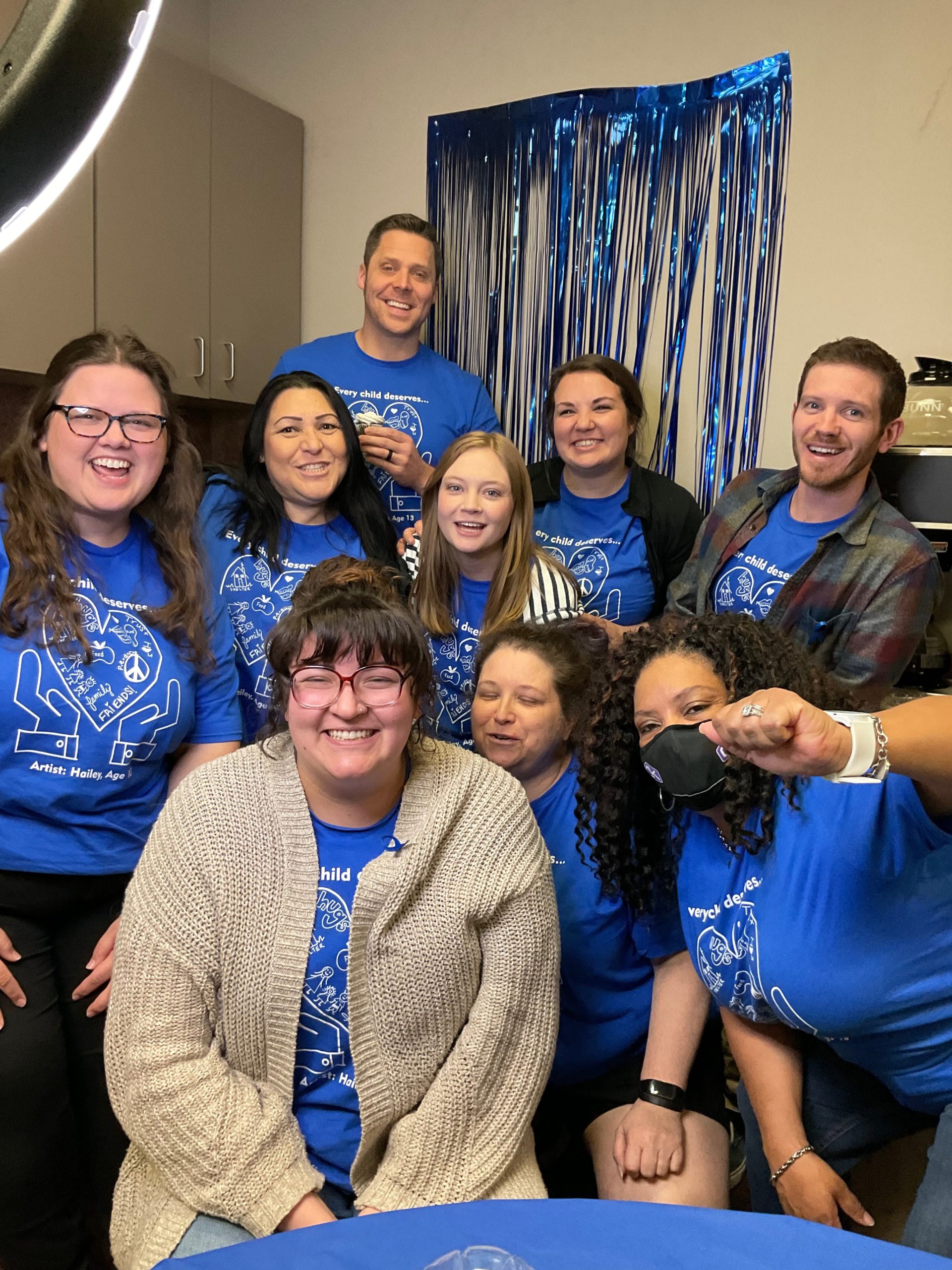 People posing for Go Blue Day