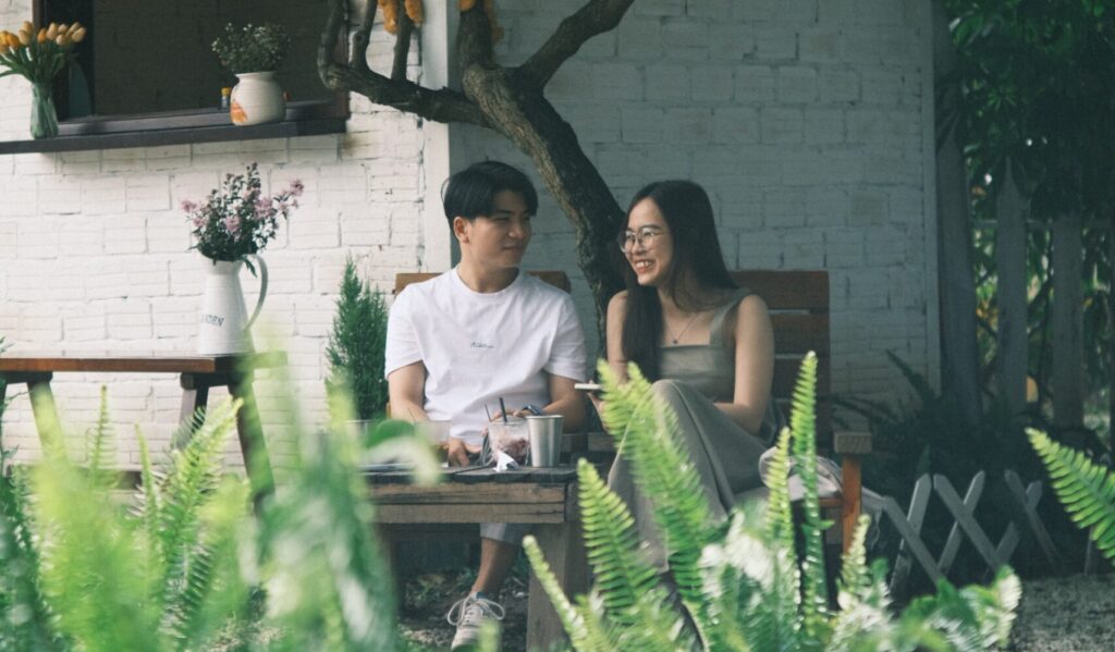 People sitting on a bench together