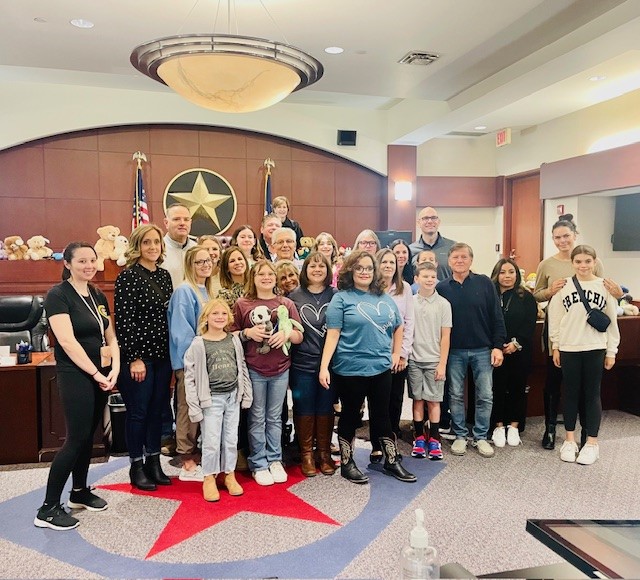 Family in courtroom