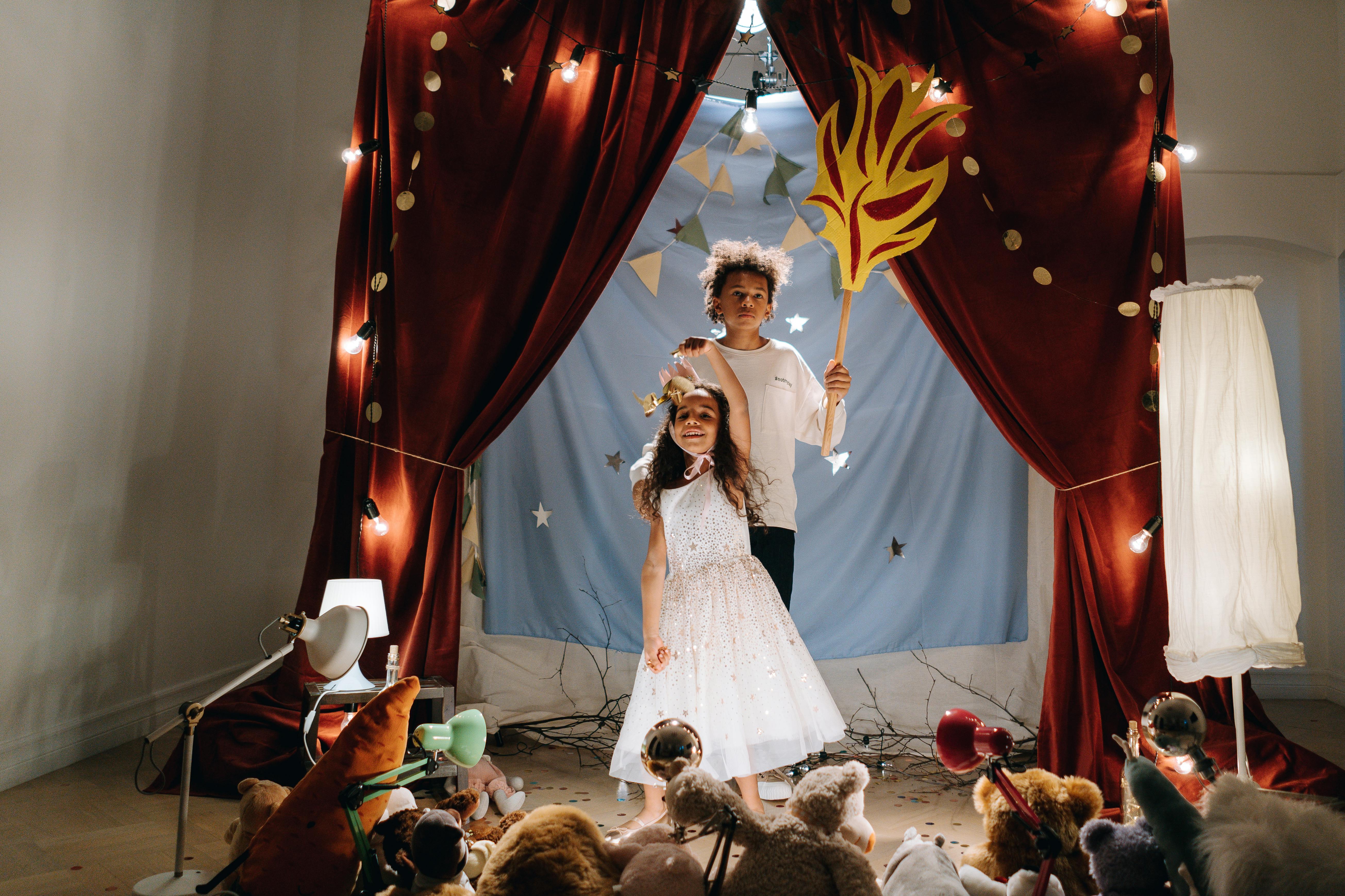 two children on a stage