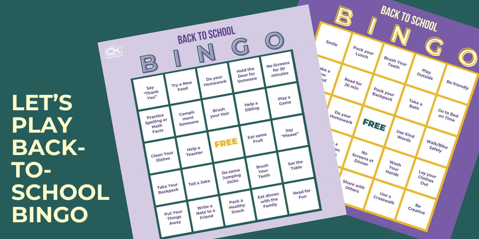 Back to School BINGO header