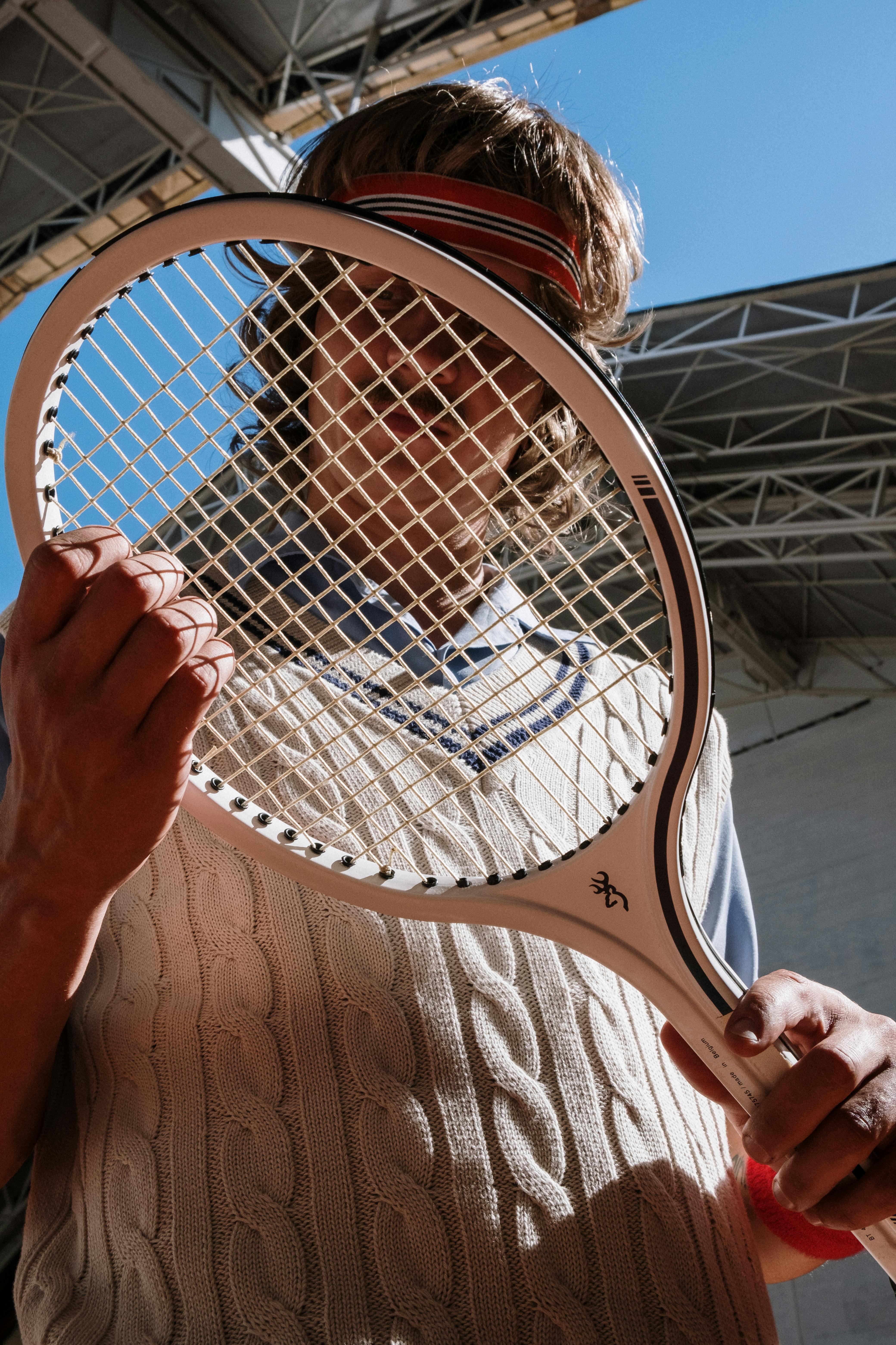 vintage photo of man playing tennis