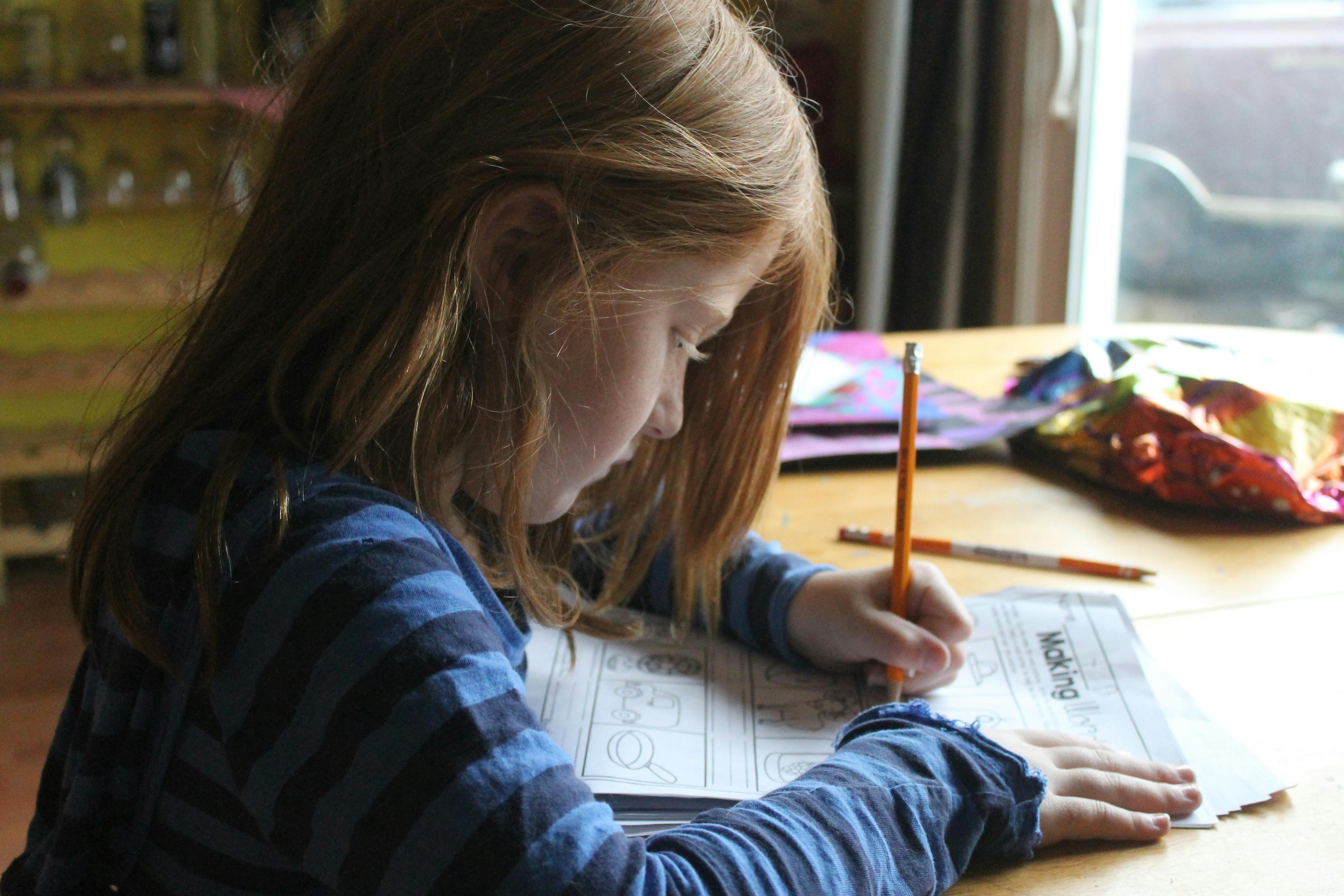 child doing homework