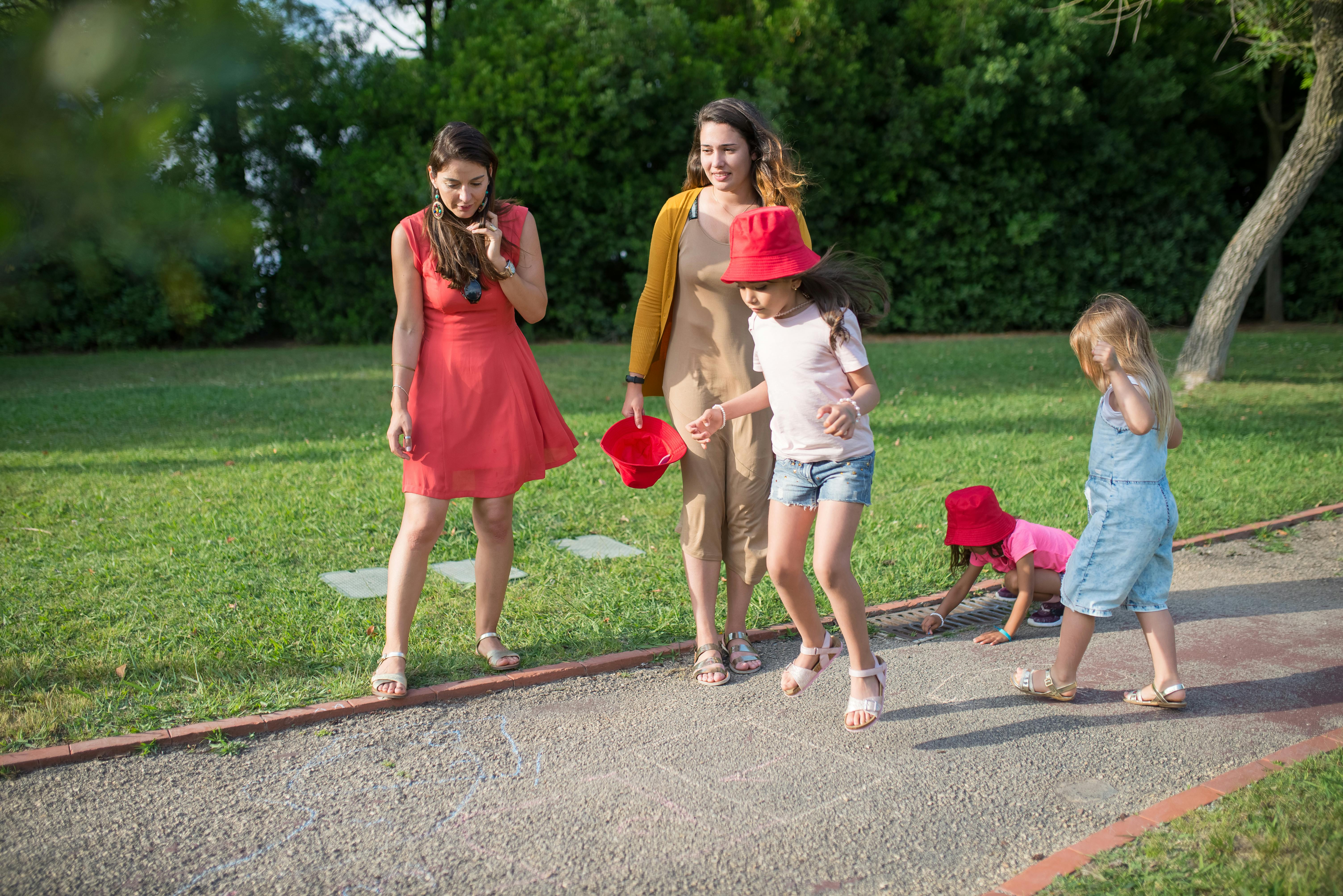 children playing outside