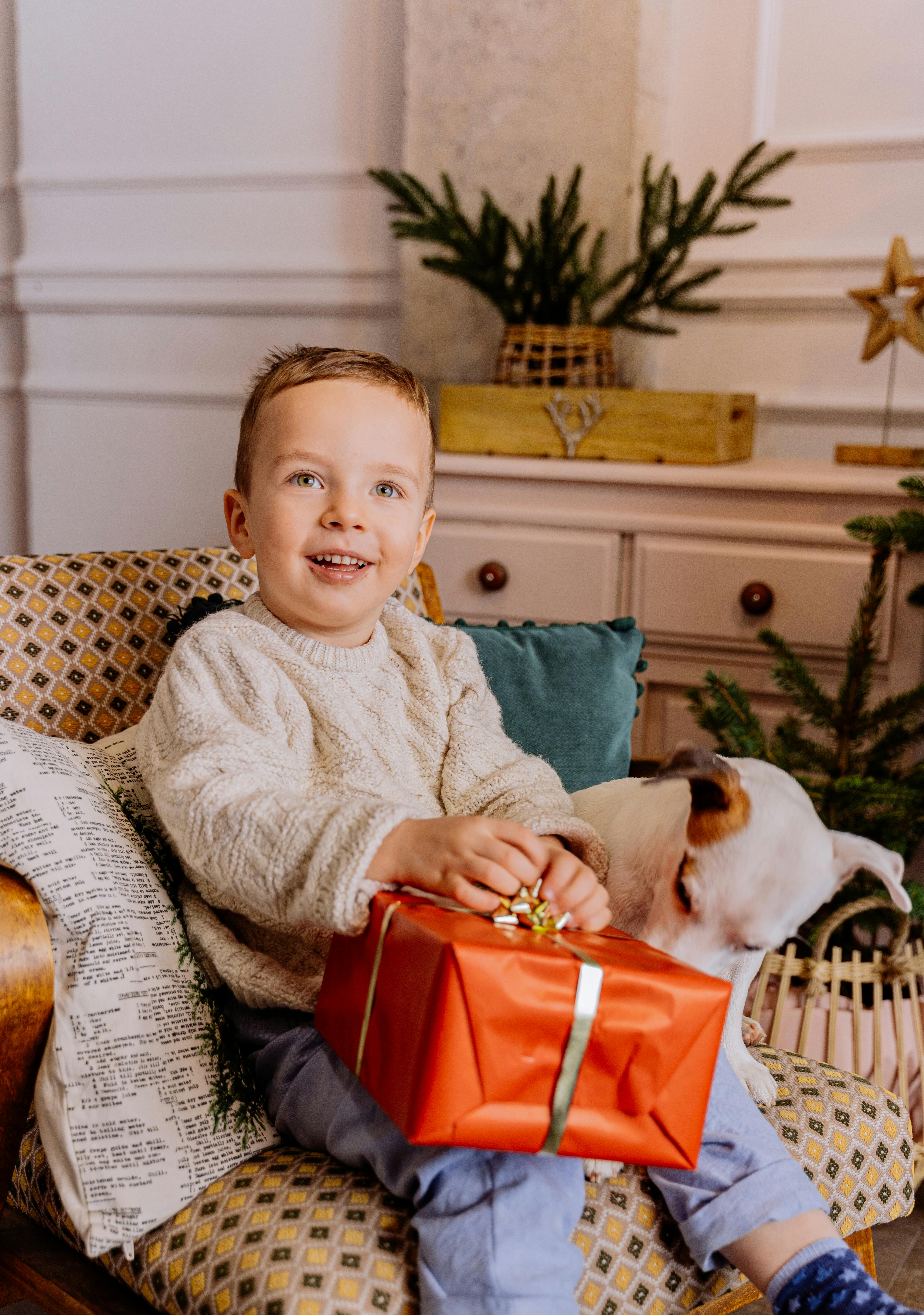 boy with a gift
