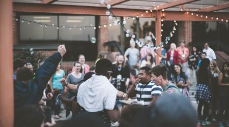 People gathering for a celebration