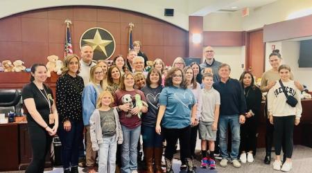 Family in courtroom