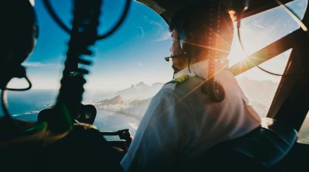 pilot in the cockpit