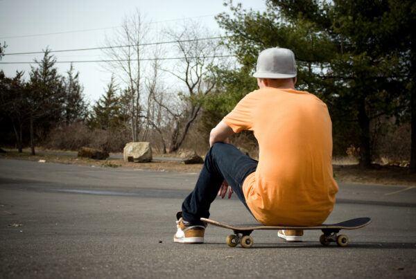 teenager on skateboard